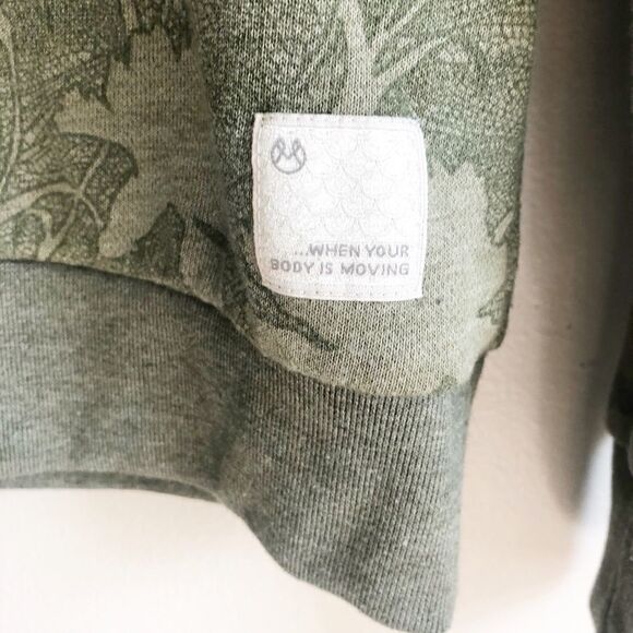 Maaji Sleek French Terry Crewneck Sweatshirt Olive Green Size Small - Picture 4 of 9